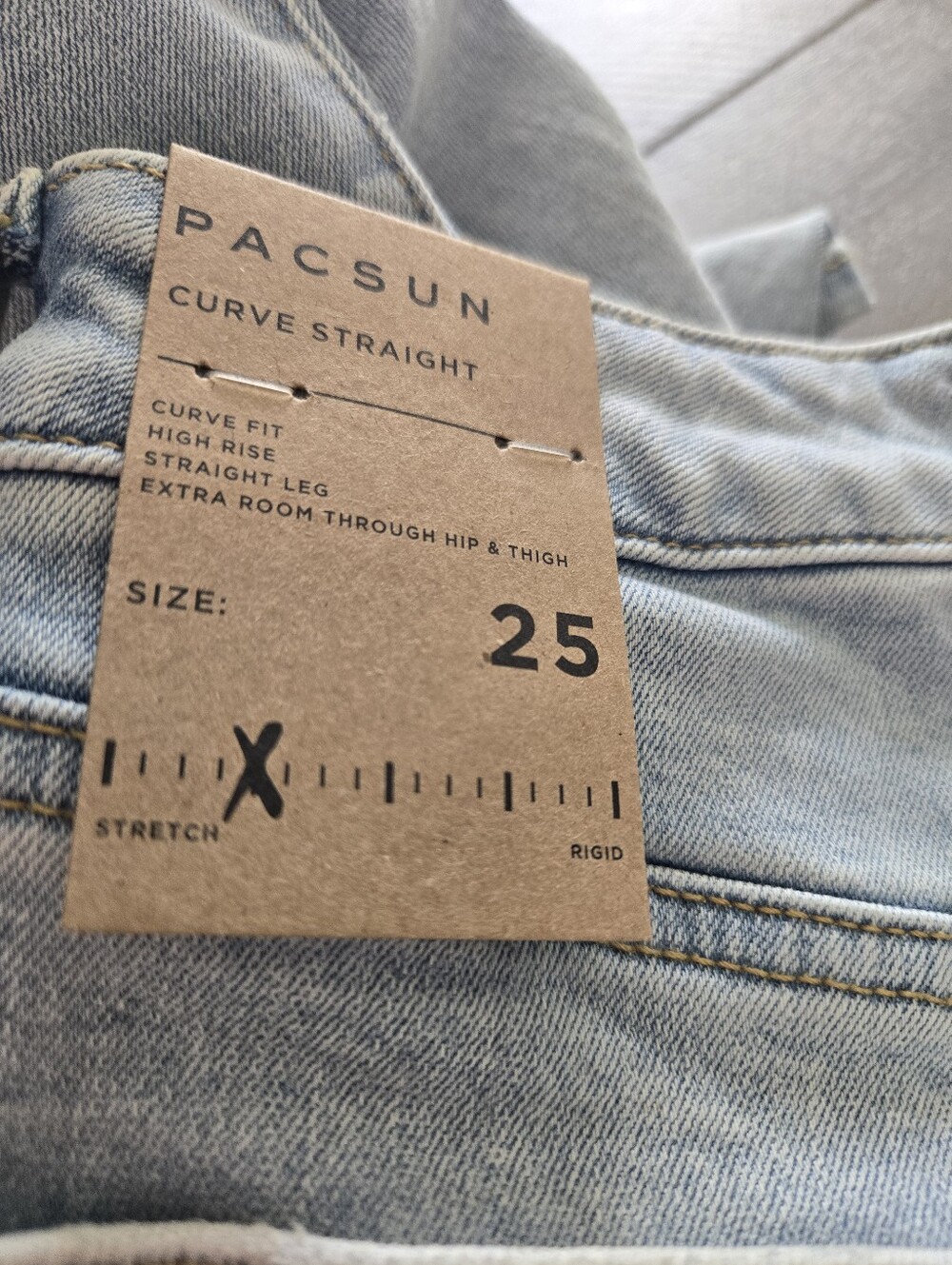 Pacsun Womens Light Blue Curve Straight Leg Jeans - Picture 4 of 5